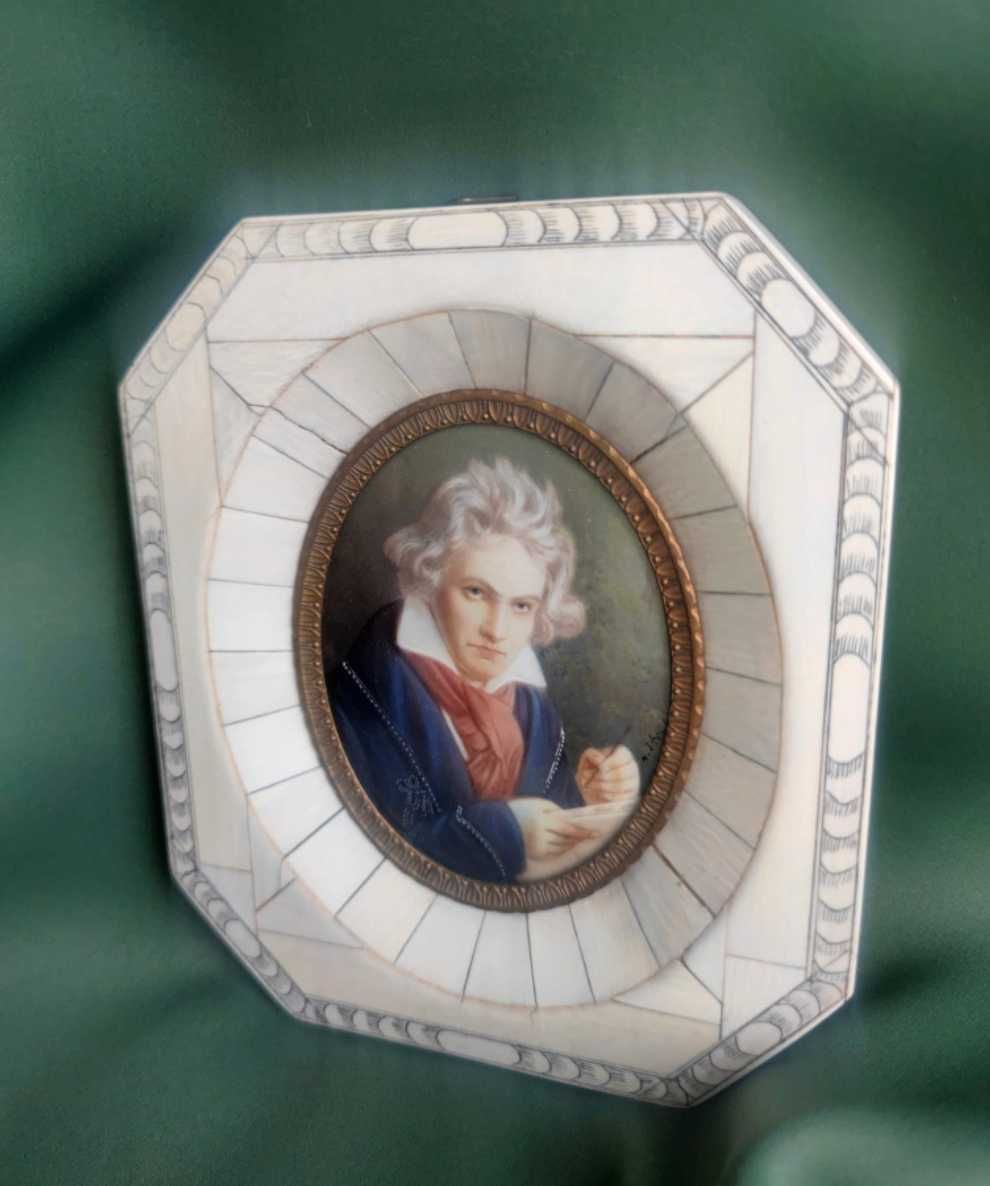 Miniatura Ludwig van Beethoven obraz portret 1900