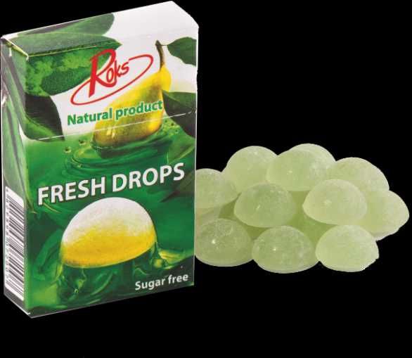 Льодяники без цукру TM Roks, Fresh Drops 18шт/уп