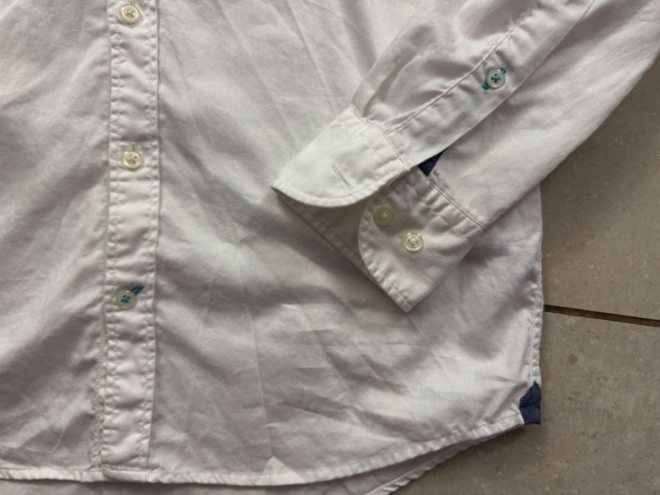 Tommy Hilfiger biała męska koszula r. S logowana 100% bawełna jak nowa