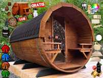 SAUNA Ogrodowa 300 cm + PRZEDSIONEK + GRATIS Beczka 500L + Akcesoria