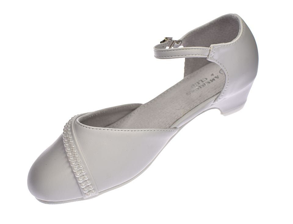 Buty do komunii białe balerinki na obcasie dziewczęce 41/24 roz. 33