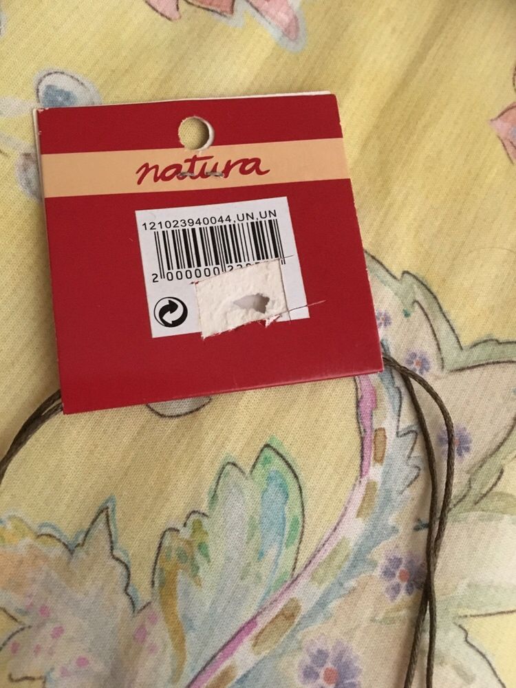 Colar/fio NATURA longo com penas novo com etiqueta