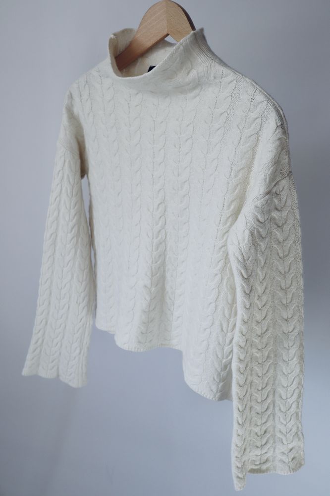 MLE Collection Sweter w warkocze wełna merino kaszmir