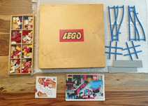Klocki LEGO System drewniana skrzynia vintage 70s 80s