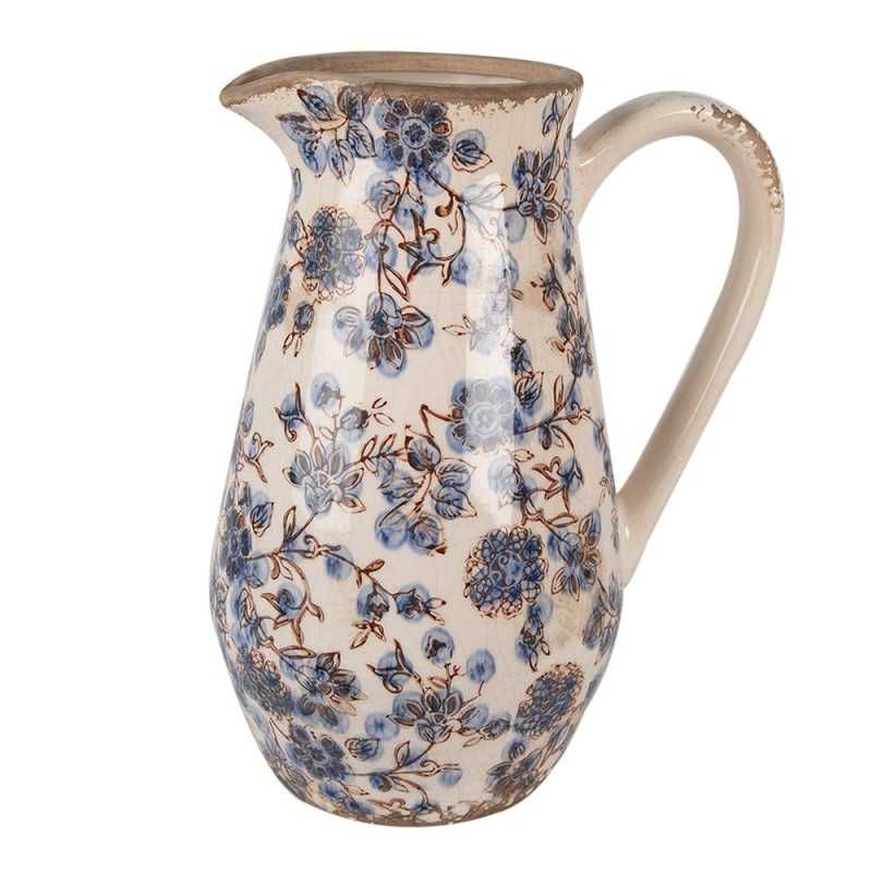 Dzbanek ceramiczny wazon w niebieskie kwiaty 25cm.  6CE1621M