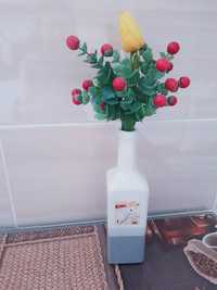 Sprzedam kwiaty sztuczne  - 5 sztuk + wazon