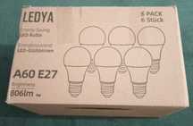 Żarówki LEDYA A60 E27,  6 sztuk