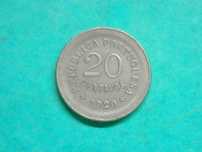 1279 - República: 20 centavos 1920 cuni, por 7,50