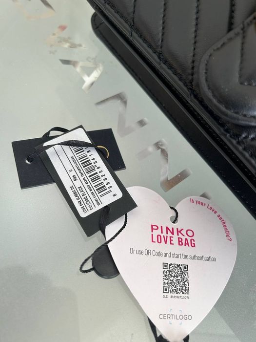 NOWA! Torebka pinko Love Chevron 27cm-Skan NFC -cały zestaw z metkami!