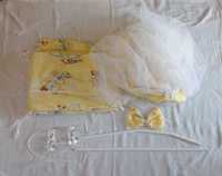 Комплект для детской кроватки: балдахин, держатель для него, бортики