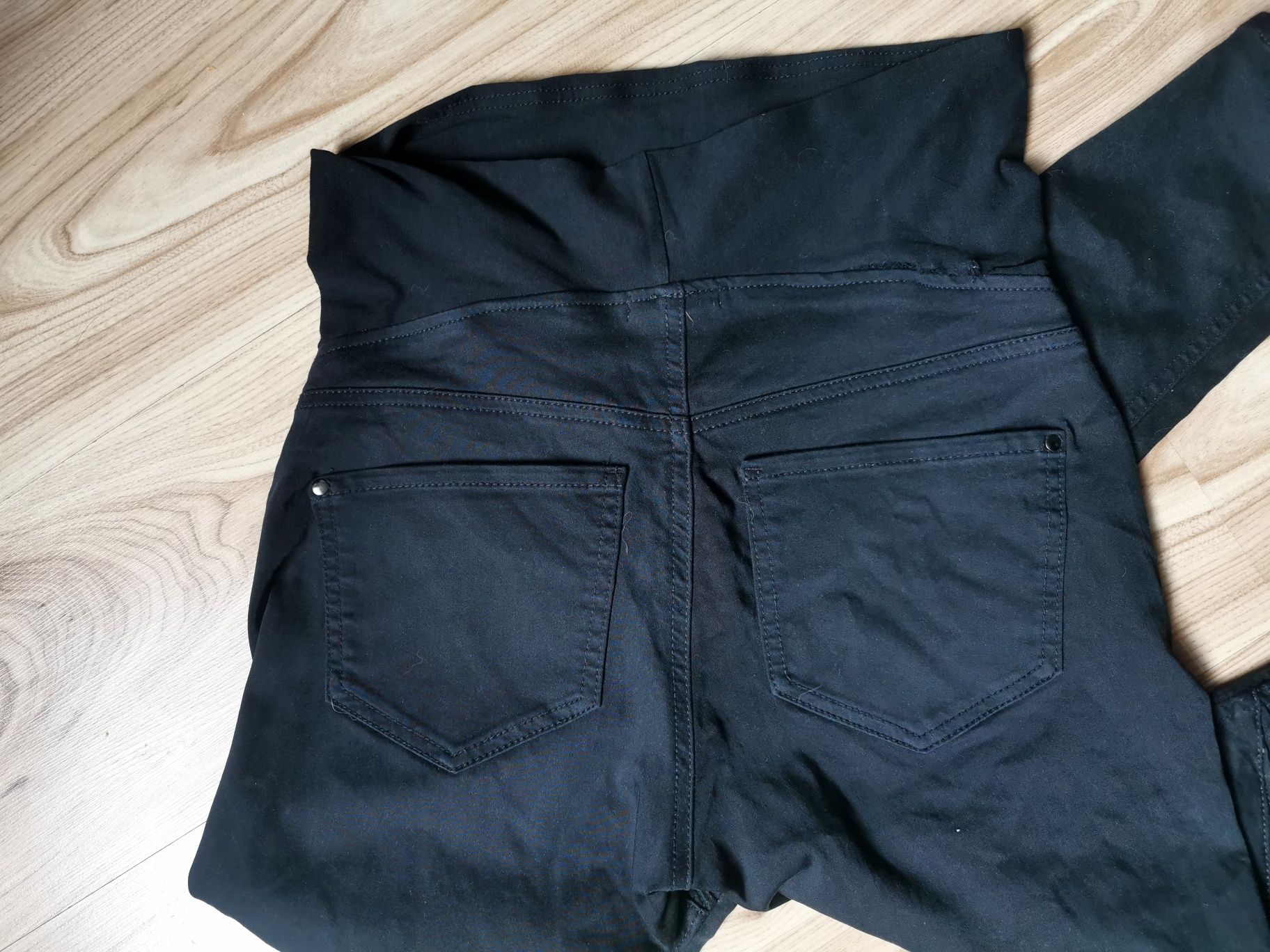 Czarne spodnie ciążowe H&M Mama roz. 38 M zwężane