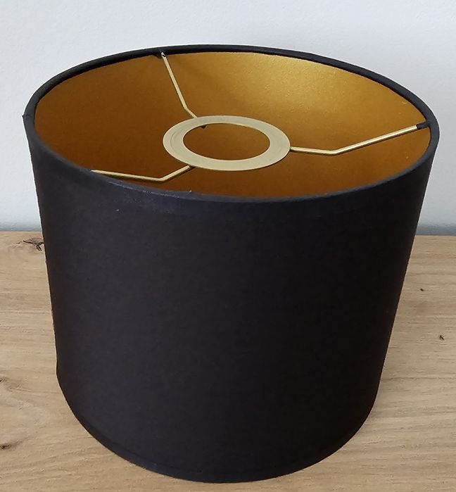 Klosz abażur lampy czarno-złoty 18cm walec tuba