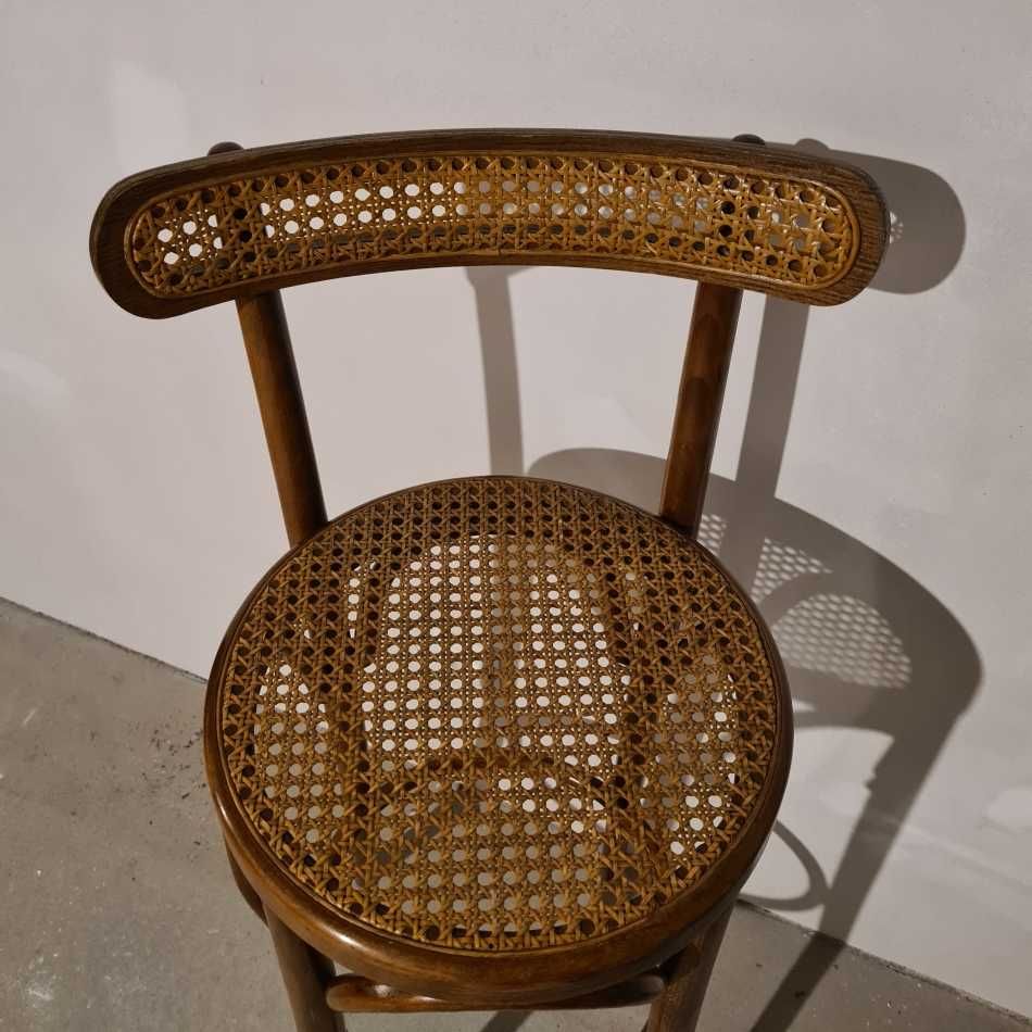 stołek barowy thonet rattan lata 60 70 Włochy PRL vintage retro