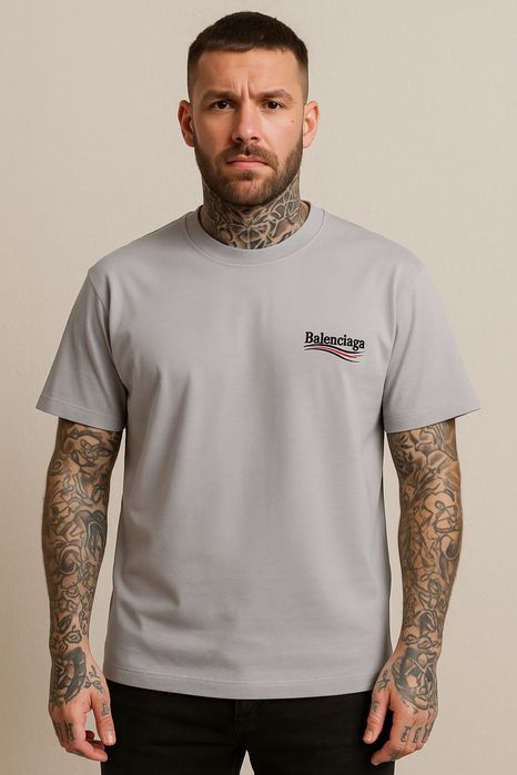 T-shirt balenciaga L szary