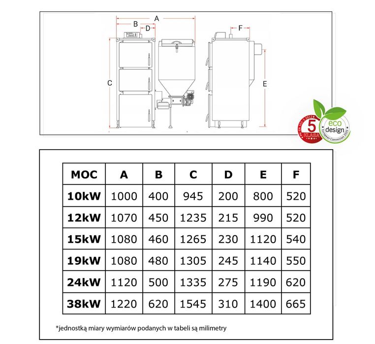 Kocioł, Piec - pellet, drewno, ekogroszek. Uniwersal Power 10 kW.