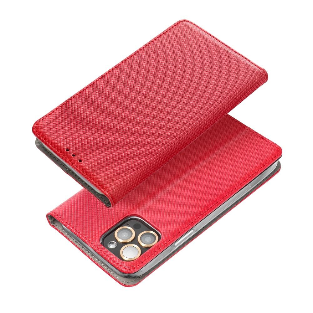 Etui Z Klapką Xiaomi Redmi 10C Czerwony + Szkło 9H