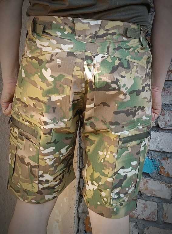 Spodenki taktyczne, multicam rip-stop, model "snajperski", 10 kieszeni