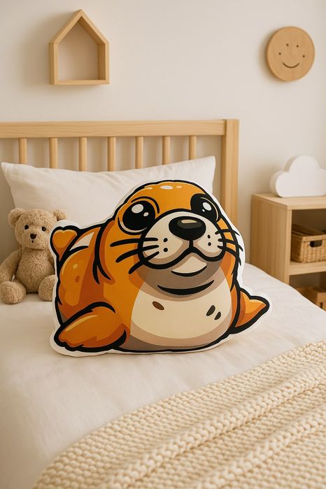 Poduszka dekoracyjna pluszowa Foka 40x35 miękka i urocza