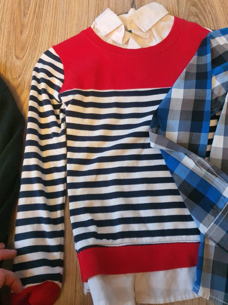Koszula 2 x sweter blizniak 134
