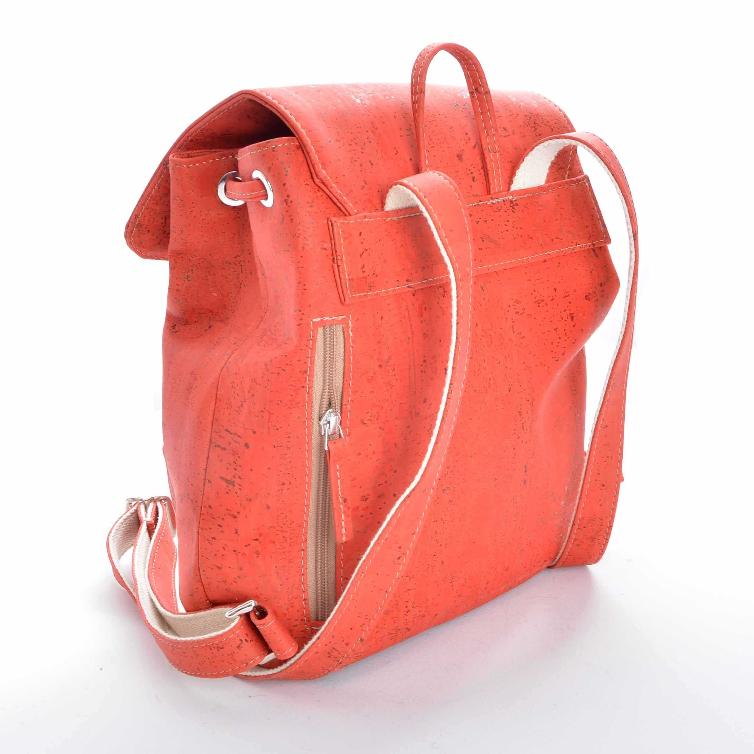 Plecak z naturalnego korka, ekologiczny, wegański - kolor czerwony
