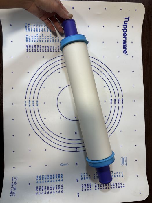 Набор скалка с кольцами насадками + подложка синяя Tupperware Тапервер