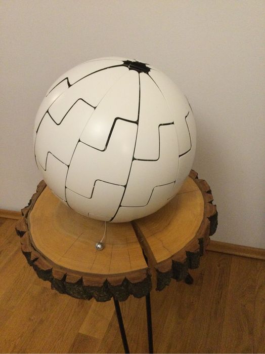 Lampa wisząca, żyrandol IKEA PS 2014 biało srebrna kula średnia