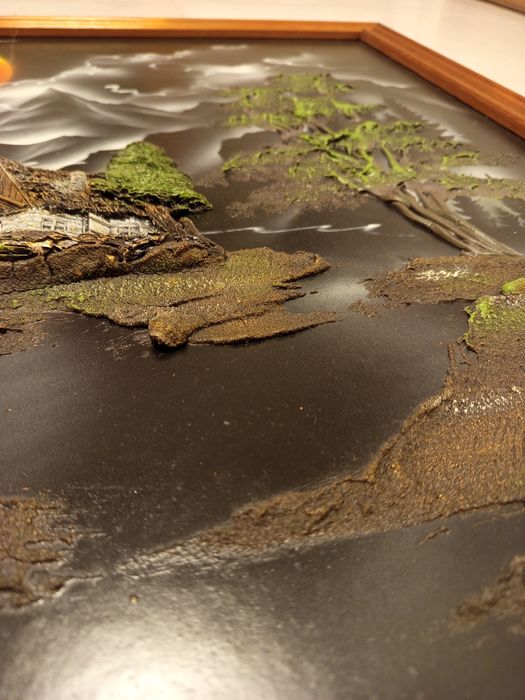 Obraz duży na ścianę w ramie drewnianej