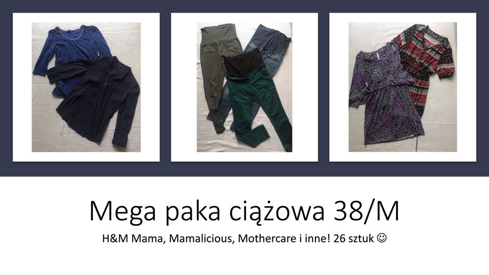 Okazja! MEGA paka ubrań ciążowych 38/M H&M Mamalicious Mothercare