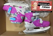 Łyżwy UM Skates Biało-Różowe 31-34 + Pudełko