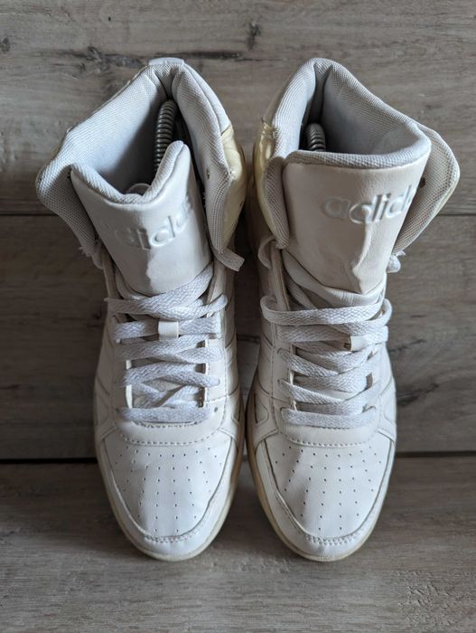 Кроссовки белые Adidas Адидас hoops team 40 р 26 см хай-топы