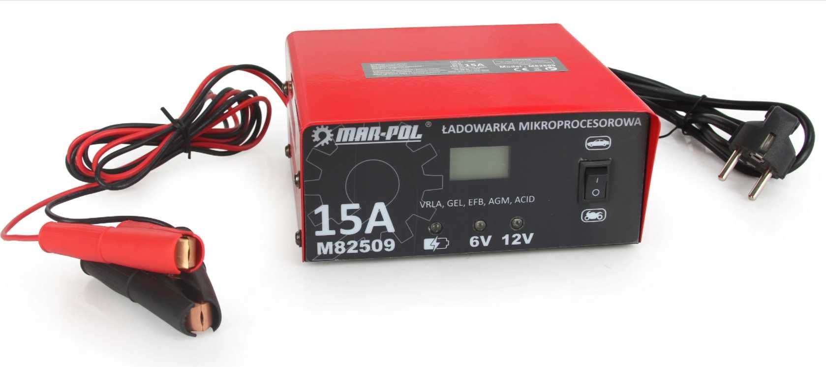 Prostownik MIKROPROCESOROWY Akumulatorowy 6V / 12V 15A