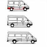 Próg / Progi / Zestaw progów MB Sprinter / VW LT 95 - 06 Krótki Prawa str.