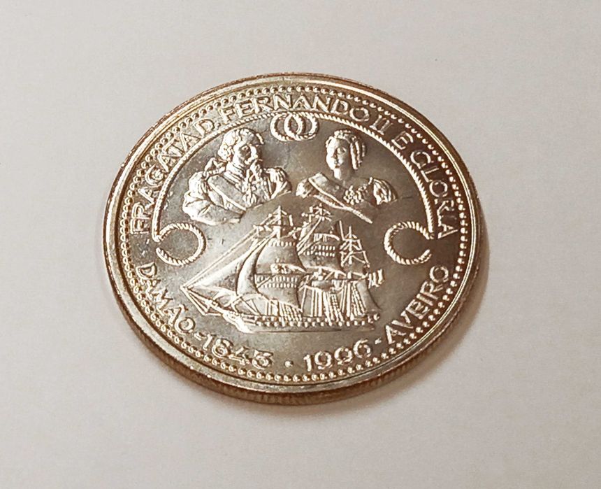 Moeda de 1000 Escudos em Prata / Fragata D. Fernando II e G. (1996)