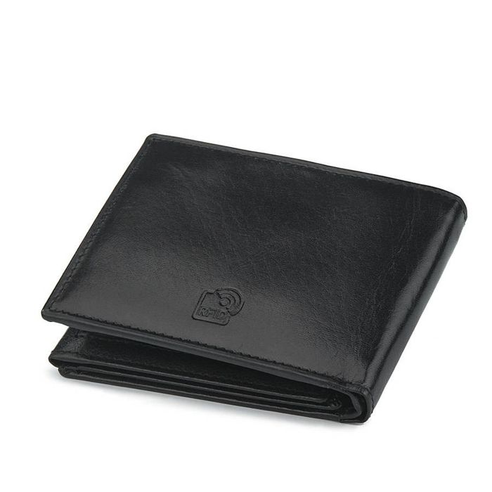 skórzany portfel męski z ochroną kart zbliżeniowych - peterson