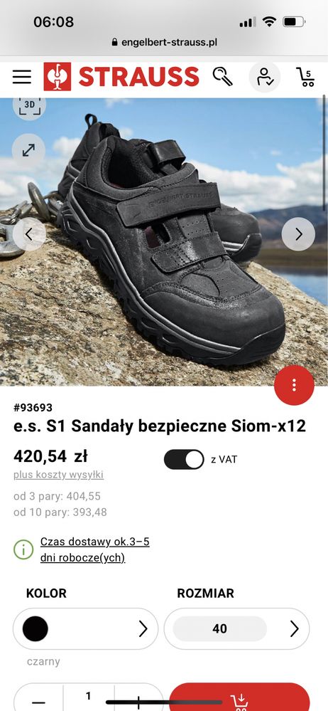 Nowe buty sandały Engelbert Strauss Siom x12 S1 rozmiar 40