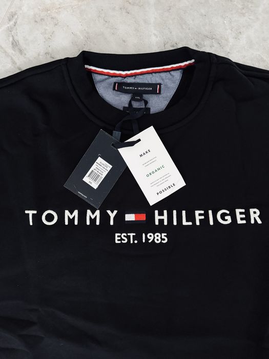 Czarna męska bluza ocieplana Tommy Hilfiger EST r. XXL logo haft