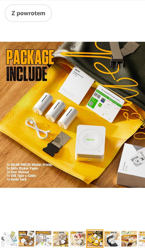 Drukarka naklejek Nelko, PM230 z 3 rolkami papieru