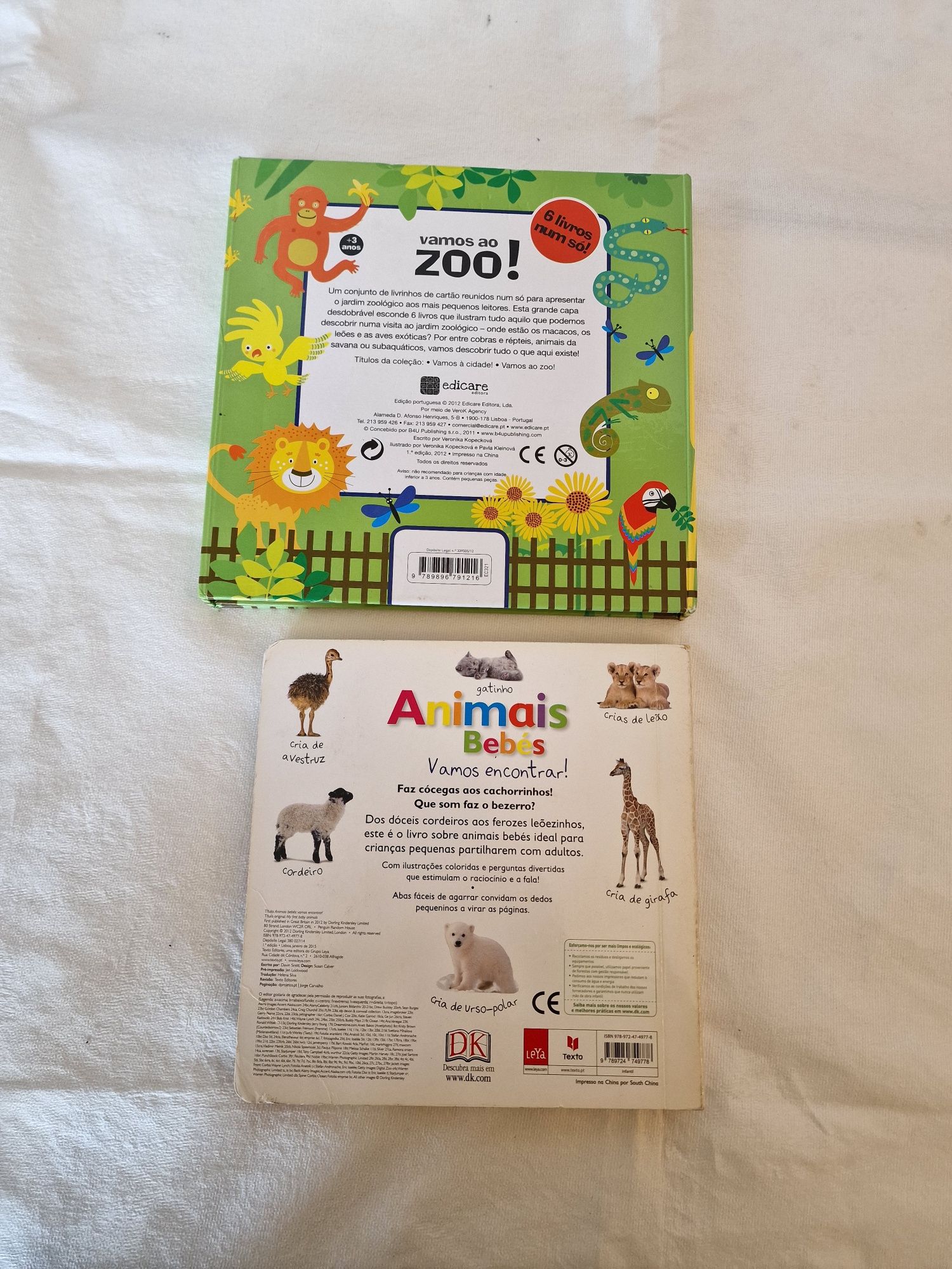 2 livros ( Vamos ao ZOO E Animais Bebés)