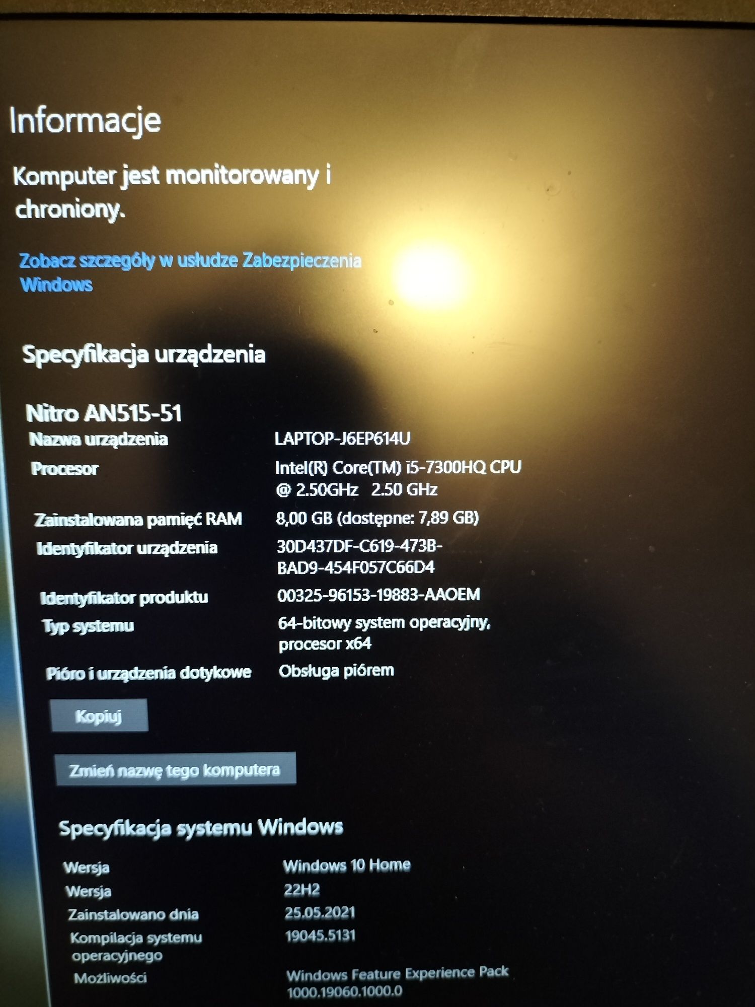 Laptop gamingowy Acer nitro 5