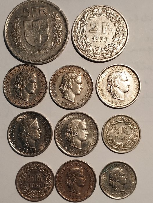Moedas da Suiça de 1952 a 1981