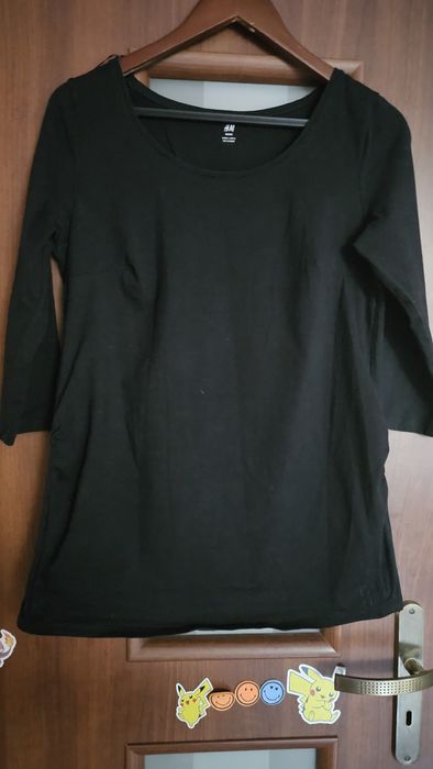 T-shirt bluzka klasyczna czarna H&M ciążowa