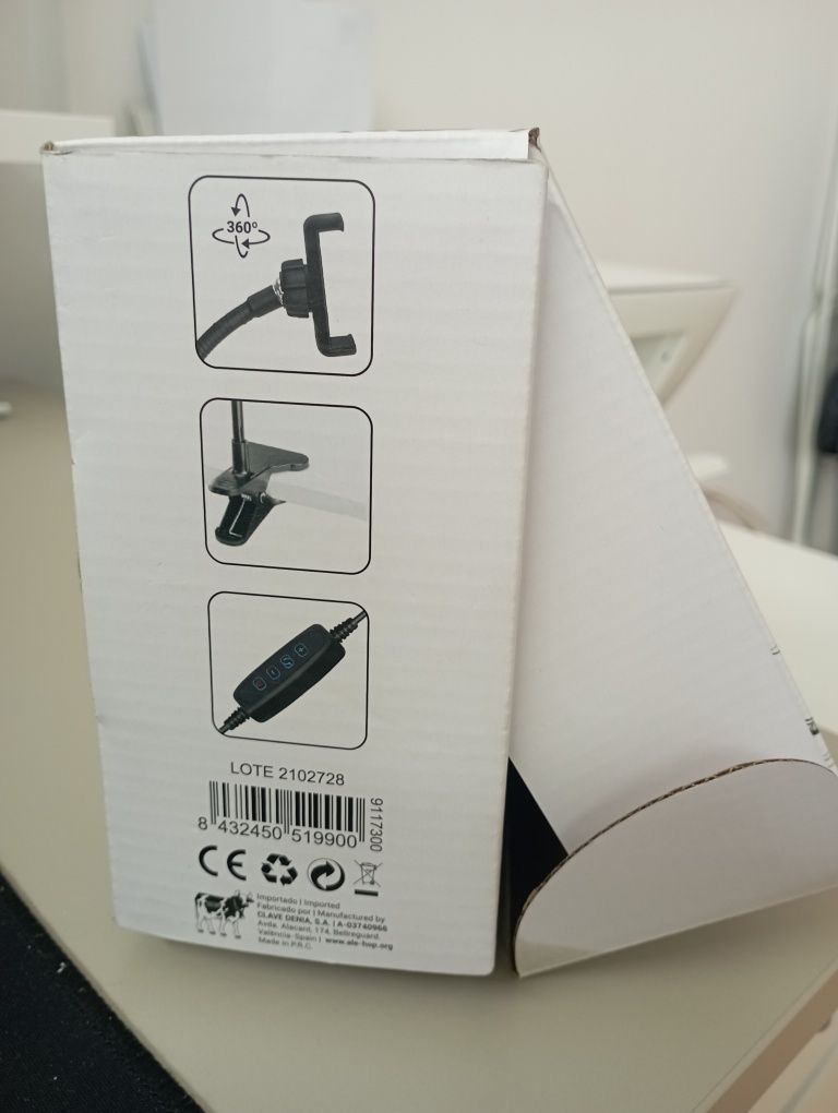 Suporte telemóvel luz selfie