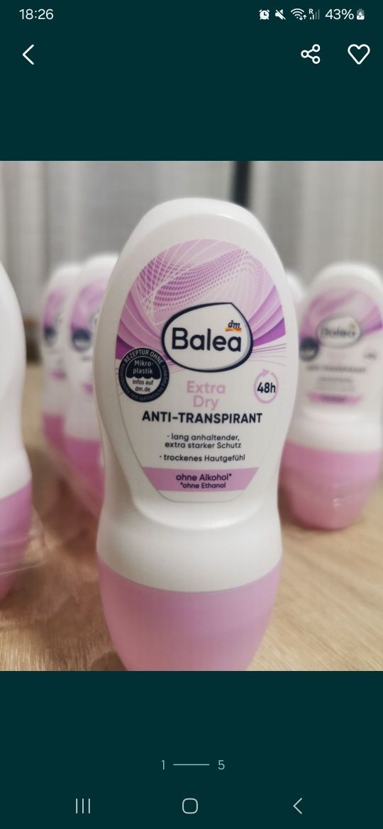 Balea Antyperspirantów W kulce 10 szt