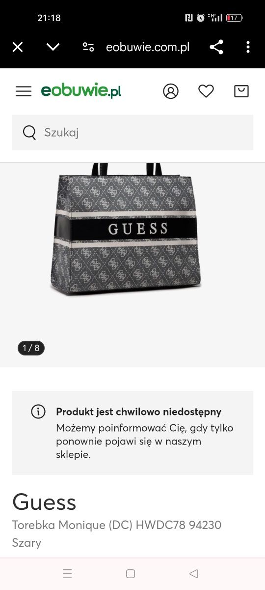 Guess torebka a4