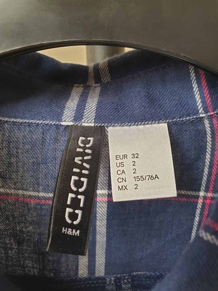 Szmizjerka z długim rękawem w kratę H&M