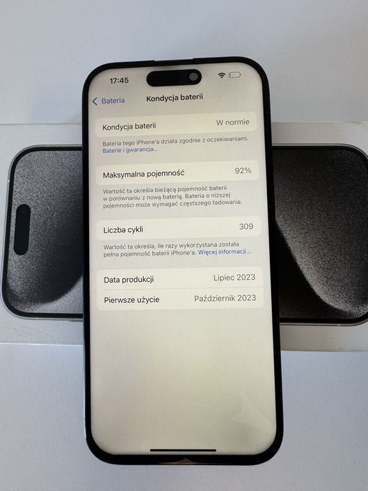 Iphone 15 pro niebieski 128gb kondycja 92%