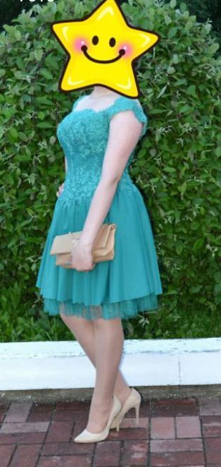 Платье изумрудное, вечернее