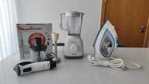 conjunto, ferro engomar + Varinha mágica Moulinex + liquidificador