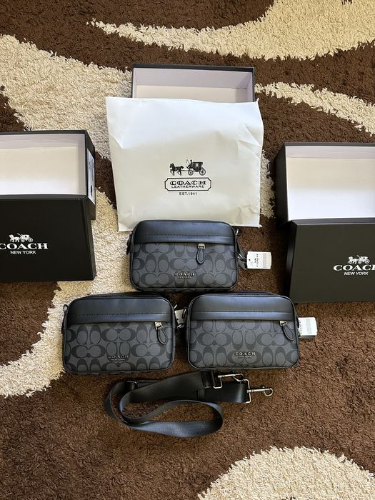 Сумка Coach коуч коач месенжер шкіряний через плече