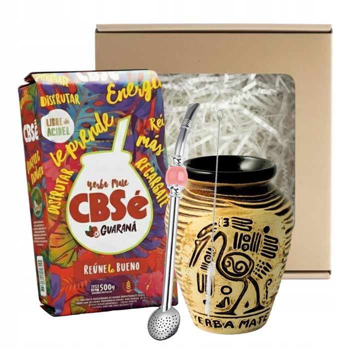 Zestaw Prezentowy YERBA MATE CBSe Energia z Guaraną, Matero i Bombilla